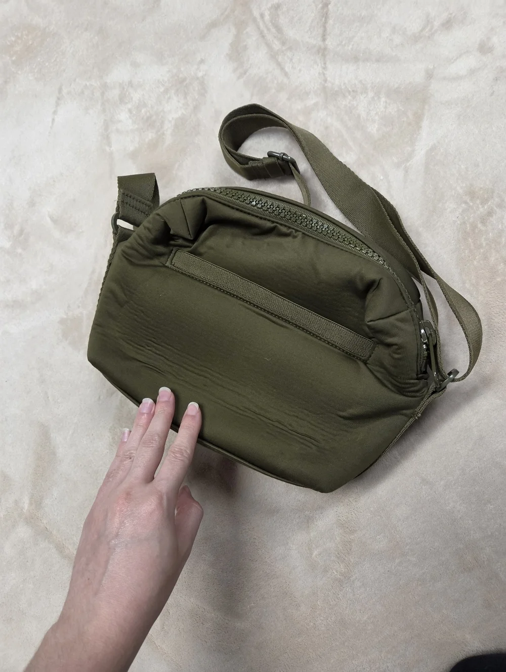 Dagne Dover Micah Neoprene Crossbody Bag Dark Moss Green Olive